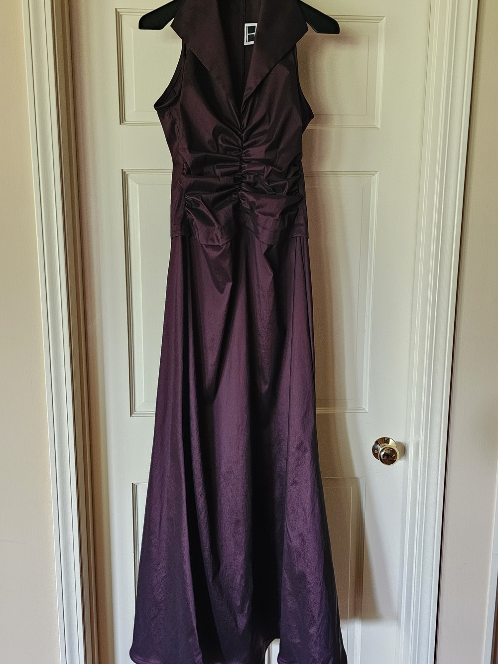 Tadashi Shoji Deep Plum Sleeveless Maxi Gown